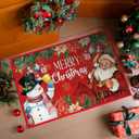Christmas Door Mat 2 x 3 Feet Christmas Entryway Rug Non-Slip Washable Area Rugs Kitchen Bathroom Floor Mats Indoor Carpet Soft Throw Mat for Home Xmas Holiday Decor(Classic)