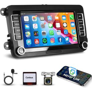 Android Car Stereo for VW Golf 5 6 Passat Jetta Caddy EOS T5 Tiguan Touran CC Polo Car Radio, Rimoody 7'' Touchscreen Head Unit Mirror Link Bluetooth WiFi GPS Navigation FM/RDS USB Rear Camera SWC