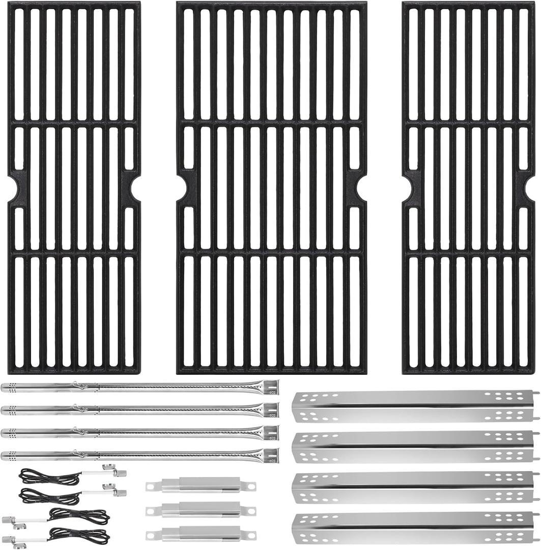 Grill Replacement Parts for Charbroil Performance 475 4 Burner 463347017 463377017 463342119 18" Grill Grates Burner Heat Plates for Char Broil 463335517 463376017 463377319 463275517 Gas Grill Parts