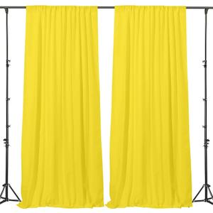 Gallety Yellow Backdrop Curtain for Wedding, Photo Backdrop Curtain for Bridal Shower Decorations - 10FT x 10FT Stage Curtains for Graduation Dances,Birthday,Summer Themed Parties,Photography