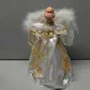 VCO 12" Lighted Cream & Gold Angel Christmas Tree Topper - Clear Lights