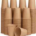 120 Pack 12 oz Disposable Paper Cups, Brown Coffee Cups Unbleached Kraft Paper, Sturdy Leak Resistant Hot/Cold Disposable Cups for Party Home Office