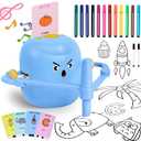 Drawing Robot for Kids, Interactive Educational Drawing Robot, Kids Robot Toys with 100 Word Cards, 12 Color Pens & Voice Interaction, Drawing Machine Present for Girls and Boys Age 5+, Blue