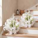 Sosation 2 Pcs Free-Standing Wedding Aisle Artificial Flower, 24" x 28"