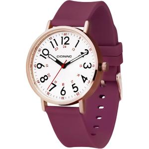 cicininc Nurse Watch for Women,Analog Nursing Watches with 12/24 Hour Military Time,Second Hand