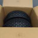 13x5.00-6 Tire and Wheel, Set of 2 Rubber Pneumatic Riding Lawn Mower Tires, Heavy Duty Lawn Mower Wheels with 3/4" Bushings and 6.6" Centered Hub, Tractor & Lawnmower Tires