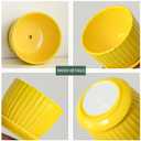 Ton Sin Ceramic Flower Pots,Yellow Plant Pots for Indoor Plants,4.1+5.1+6.5 inch Ceramic Plant Pots with Tray,Medium Indoor Planters for Aloe Cactus Decorative Pots with Drainage Hole (Set of 3)