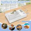 GOZILLA Large Turtle Tank Kit+Water Pump, Acrylic Turtle Tank Starter Kit with Adjustable 5W Water Pump and Two Shower Heads, Multi-Functional Area for Small/Medium Turtles(Large-White Kit)