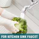 1080Swivel Faucet Extender, Sink Water Faucet Aerator Extension, kitchen sink faucet, Kitchen Rotating Extension with 2 Mode Splash (Silver, Long arm extender)
