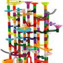 Marble Run - 200Pcs Maze Game Construction Building Toy, Race Track Set with 30pcs Glow in Dark Plastic Marbles STEAM Building Toys Gift for Kids (Marble run-200)