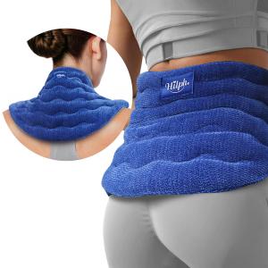Hilph Heating Pad for Back Microwavable, Extra Large Microwave Heated Pack with Moist Heat for Lower Back Pain Relief, Menstrual Cramps, Waist, Stomach, Neck, Shoulder, Lumbar, Unscented Wearable, Blue