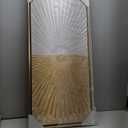 TRAIN2 ART Framed Canvas Wall Art Symmetrical Line Abstract Modern White Gold Wall Decor Art for Living Room Bedroom Bathroom Office Wall Decor 24"x48"