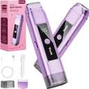 Electric Bikini Trimmer for Women: Razor & Shaver with Dual Heads for Body Pubic Hair, IPX7 Waterproof with LED Display - Rechargeable Lady Trimmer for Underarm Body Leg Face - Violet