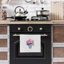 Chinoiserie Pink Hydrangea Kitchen Towels, Grand Millennial Hydrangea Dish Tea Towels for Kitchen Decor, Blue and White Chinoiserie Porcelain Floral Decorative Hand Towel for Bathroom, 16x24 Inch