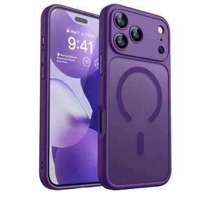CANSHN Magnetic Compatible with iPhone 17 Pro Max Case, Upgraded [Full Camera Protection] [Compatible with Magsafe] [Translucent Matte] Shockproof Protective Phone Cover 6.9 Inch - Deep Purple