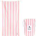 Dock & Bay Beach Towel - Quick Dry, Sand Free - Compact, Lightweight - 100% Recycled - Includes Bag - Cabana Light - Malibu Pink, Extra Large (200x90cm, 78x35)