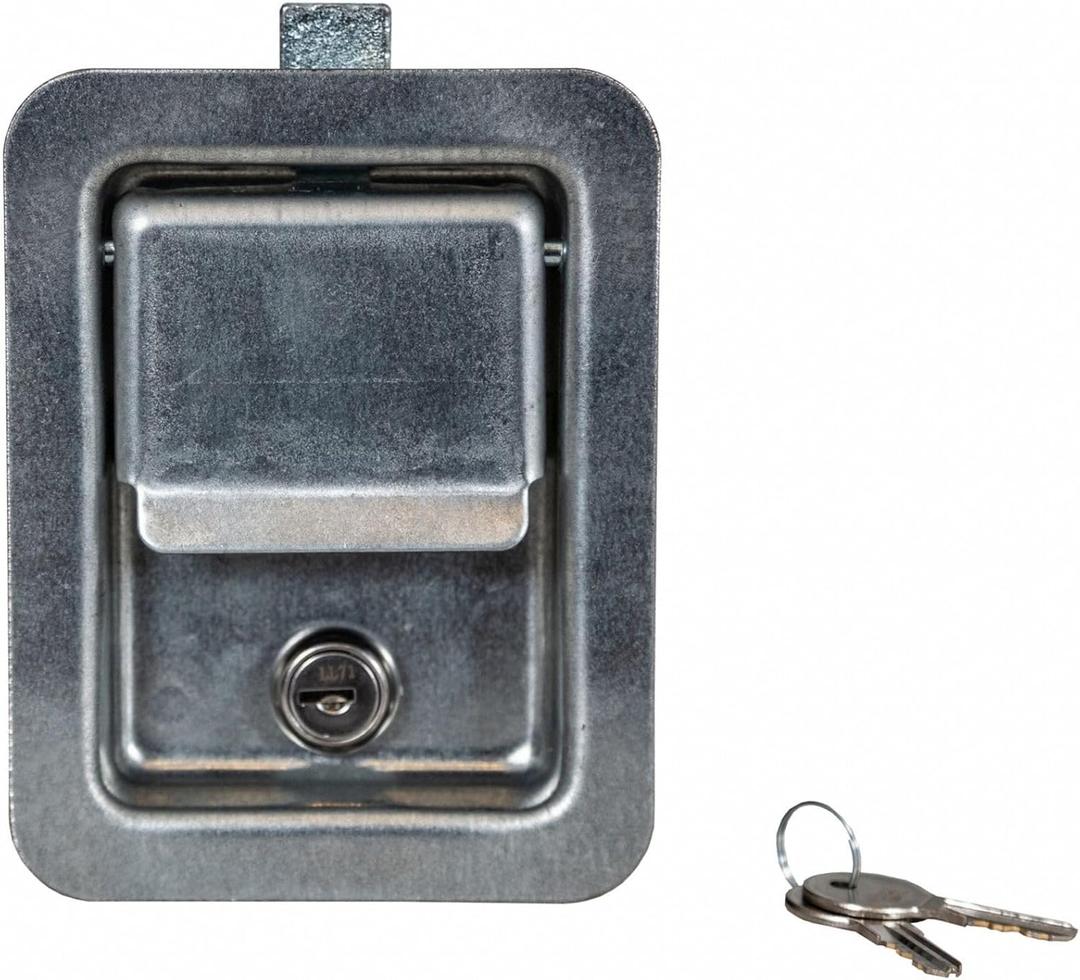 Buyers Products L3980 Single Point Rectangular Locking Slam Paddle Latch, Corrosion Resistant Stainless Steel W/ Installed Gasket, W/ 2 Keys, Truck Bed Tool Box Latch, Tack Box Latch (1 Count)
