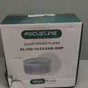 FOCUSLINE 10 Inch Clear Plastic Plates, 100 Count Disposable Heavy Duty Dinner Plates, Premium Hard Plastic for Weddings, Parties & Events