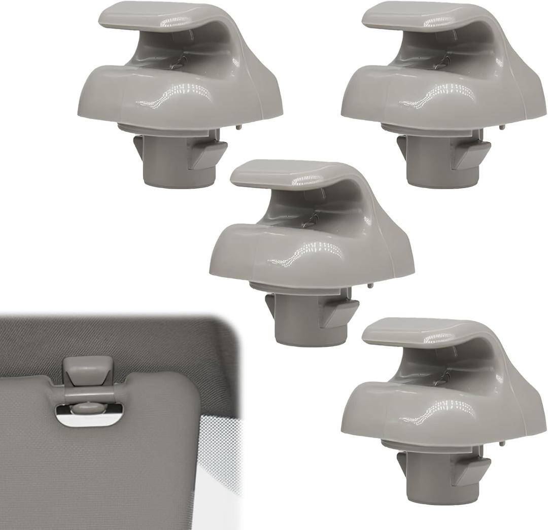 4 Pcs Sun Visor Clip Replacement Compatible with Honda Accord, Sunvisor Inner Clips for Civic CR-V Odyssey Ridgeline Element Pilot Acura TSX RSX, OEM #88217S01A01ZA 88217S04003ZA (Light Gray)