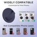 Upgraded Magnetic Phone Grip, Liquid Silicone Soft and Portable, Removable Finger Loop Ring Grip Holder for iPhone, Strong Magnetic Attraction, Compatible with MagSafe Phone Case, Midnight Blue