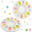 Colorful Chicks Easter Deviled Egg Plates Ceramic Deviled Eggs Platter Holder Pastel Multicolored Serving Tray for Easter Festival Party Favors