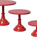 3 Pcs Metal Cake Stand Set 8/10/12 inch Dessert Table Display Perfect for Baby Shower Wedding Birthday (Red)