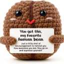 Funny Gifts for Best Friend Girlfriend - Cute I Love You Gifts for Her Sister - Positive Emotional Support Human Bean - Handmade Sentimental Decor for Your Favorite Human
