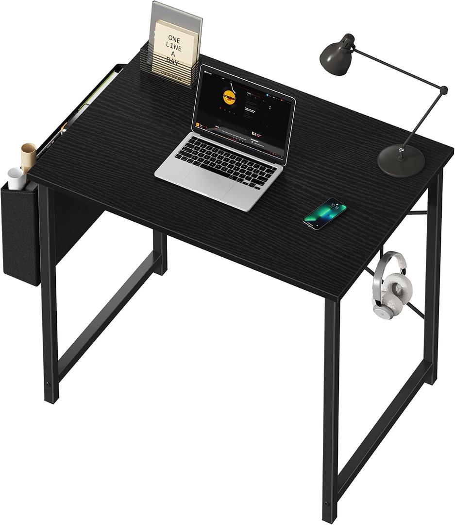 DUMOS 31" Small Computer Desk Home Office Desk, Gaming Desks, Deep Black
