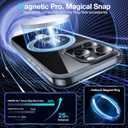 360Rotatable Magnetic Ring for iPhone 15 Pro Case with MagSafe[Non-Slip Texture Edge][Built-in Kickstand][Military Shockproof][Anti-Yellowing] Transparent Soft Silicone Bumper Slim,Clear