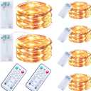 innolife 6 Pack LED Fairy String Lights Battery Operated with Remote Control & Timer, 10 Ft 30 LED Copper Wire Twinkle Lights for Bedroom Christmas Wedding Party Indoor Outdoor Decoration (Warm White)