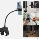 Phone Mount with 360° Rotation & Wireless Remote - Universal Adjustable Clamp for Mic Stands, Car Dashboard, Tripods | Compatible with iPhone, Samsung, GoPro, DSLR Cameras