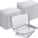 Geiserailie 20 Pack Rectangular Metal Tin Box with Lid Metal Hinged Lid Tin Empty Box Container Storage for Watercolor Jewelry Pen Eraser Pill Candy Craft Organize 7.0 x 4.2 x 0.6'' (Sliver)