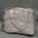 Dark Swan Cotton Quilted Insulated Lunch Bag, Cute Quilted Floral Tote Bags Reusable Lunch Box Coquette Aesthetic Large Capacity Insulated Cooler for Women Work Travel Picnic (Pink)