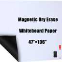 Dry Erase Whiteboard Sticker Wall Decor Self-Adhesive Whiteboard Contact Paper Magnetic White Board Wall Paper Peel and Stick with 3 Markers and Eraser for Home, Office, Classroom(47 x 106 Inch)