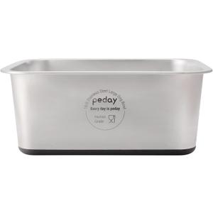 PEDAY 2.64 Gallon Extra Large Dog Water Bowl, 18/8 Human Grade Stainless Steel - Silver Nonslip