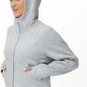 THE GYM PEOPLE Women's Full-Zip Up Hoodies Jacket Fleece Workout Crop Tops Sweatshirts with Pockets Thumb Hole