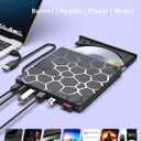 8 in 1 External CD/DVD Drive,USB 3.0 and Type-C Disc Burner Player Reader Writer,Slim and Portable CD DVD +/-RW Optical Drive for PC Laptop Desktop MacBook Mac Windows Linux OS Apple