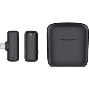 J11 Wireless Lavalier Microphone with Charging Case for iPhone USB C Mini Microphone for TikTok Vlog/Video Recording/YouTube 3 Level Noise Canceling Headphones Monitoring (Type C)