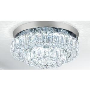 HOPGGIE 11.8" 2-Tier Crystal Chandelier LED Ceiling Light Semi Flush Mount Ceiling Light Fixtures Modern Chandelier Light for Closet Hallway Bedroom Foyer Kitchen (Cool White)