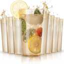 Liacere Plastic Drinking Glasses (Set of 12) 18oz Highball Brown Reusable Plastic Glasses ColorsKitchen Water Glasses Cup, Bar Tumbler Glassware Set for Beer, Juice, Cocktail, Whiskey, Milk (Borwn)