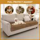 Deep Dream Waterproof Couch Cover for Dogs, Fuzzy Sofa Covers for Pet, Non-Slip Couch Covers for 3 Cushion Couch Sofa Pet Friendly (Khaki, 35" x 82")