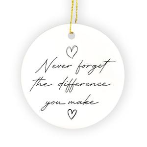 FUGWN Difference Maker Ornament, Never Forget The Difference That You Make Hanging Ornaments for Christmas Tree Party Holiday Decorations, Retirement Gifts Decorative Ornaments Keepsake