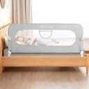 Bed Rail for Toddlers,Swing Down Kids Bed Rails Guard for Twin,Full,Queen,Bunk Size Bed,Extra Tall Child Bed Rail Guard with Reinforced Anchor Safety System,47" L x 31" H Grey
