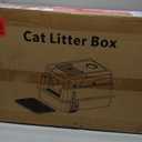 Homegroove XXXL Stainless Steel Litter Box with Lid, 28''x20''x18'' Extra Large Cat Litter Box with Litter Scoop & Pedal, Enclosed Metal Cat Litter Pan for Large & Multi-Cats, Anti-Leakage (Grey)