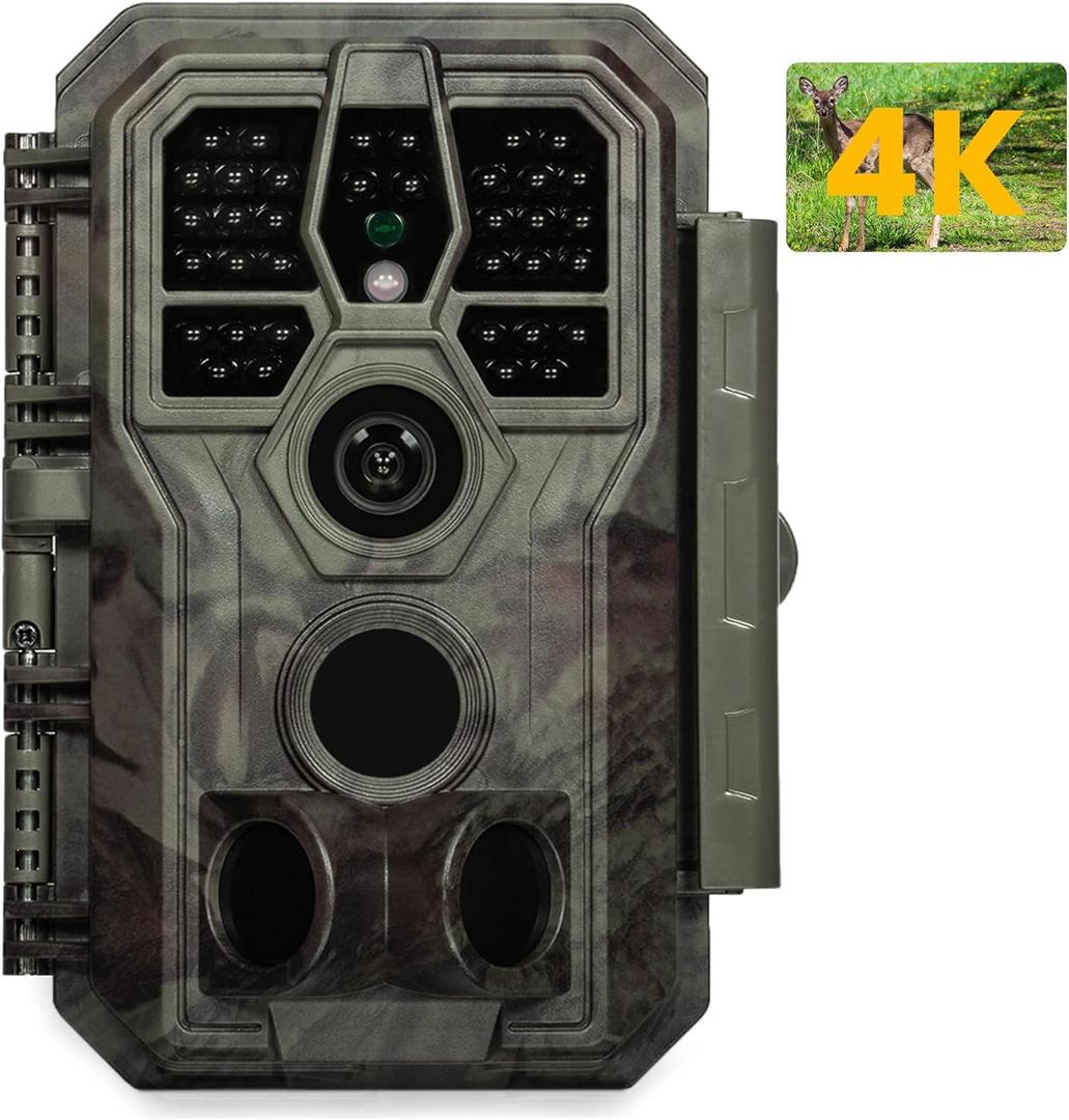 GardePro A50 Trail Camera (Non-Cellular, Non-WiFi), Enhanced Low-Light Performance, True 4K Video, 0.1s Trigger, 100ft No-Glow Night Vision, Motion Activated Wildlife Camera