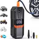 Tire Inflator Portable Air Compressor, 150PSI Cordless Electric Air Compressor with LCD Pressure Gauge, Gifts for Father Him, Quick Inflation Bike Pump for Car Motorcycle Ball