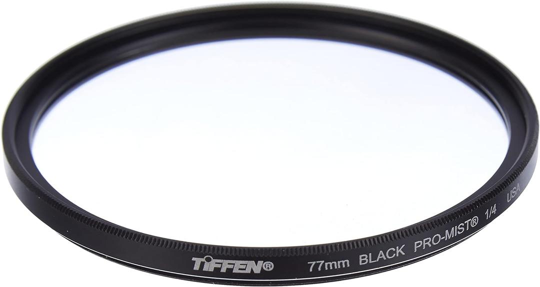 Tiffen 77mm Black Pro-Mist 1/4 Filter|Black Pro-Mist Filter|Ultra Slim|Cinematic Effect Camera for Portrait Photography/Video/Vlog
