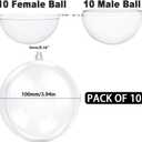 Jishi 10pk Clear Plastic Christmas Ornaments for Crafts Fillable DIY Christmas Ornaments Balls 4 Inch Acrylic Ornaments for Christmas Tree Decorations Hanging Christmas Decorations Home Decor Supplies