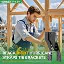 Black Right Hurricane Brackets,Hurricane Ties for Rafters,Hurricane Clips,Hurricane Straps for Shed,Seismic/Truss Brackets,Hurricane Straps for Building,Rafter Hangers(Right 25 pcs)