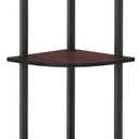 Furinno Turn-N-Tube 5 Tier Corner Display Rack Multipurpose Shelving Unit, 1-Pack, Dark Cherry/Black (5-Tier Round Tube)